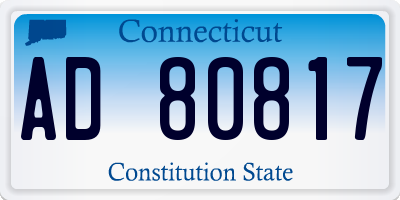 CT license plate AD80817