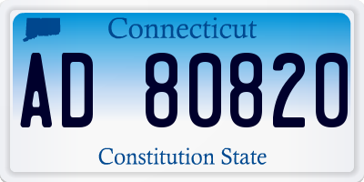 CT license plate AD80820