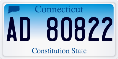 CT license plate AD80822
