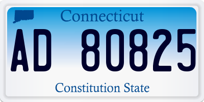 CT license plate AD80825