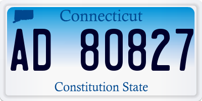CT license plate AD80827