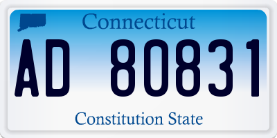 CT license plate AD80831