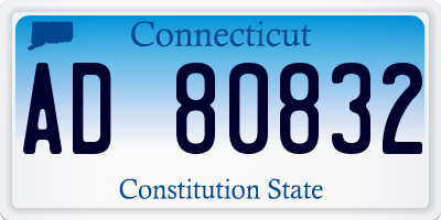 CT license plate AD80832