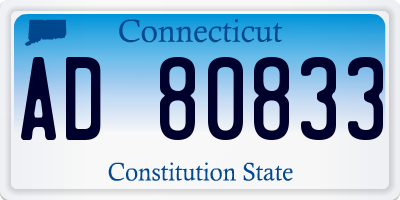 CT license plate AD80833