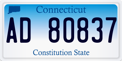 CT license plate AD80837
