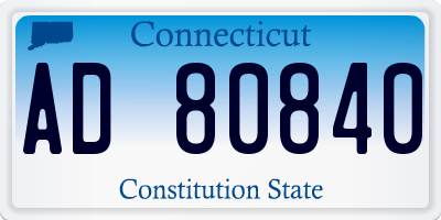 CT license plate AD80840