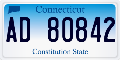 CT license plate AD80842