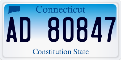 CT license plate AD80847
