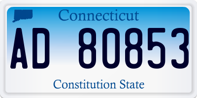 CT license plate AD80853