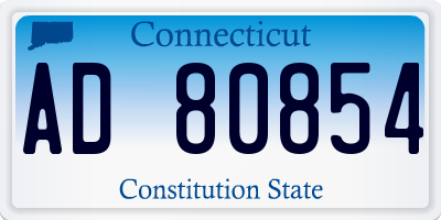 CT license plate AD80854