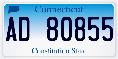 CT license plate AD80855