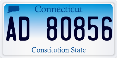 CT license plate AD80856