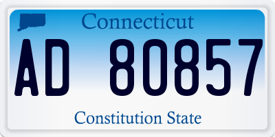 CT license plate AD80857