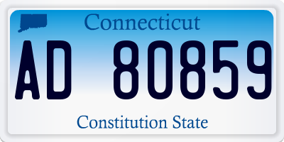 CT license plate AD80859