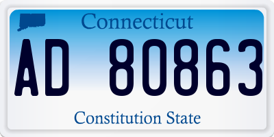 CT license plate AD80863