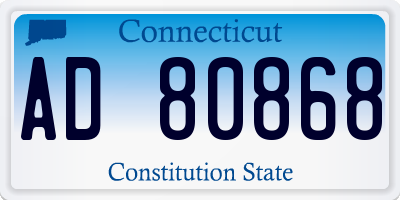 CT license plate AD80868