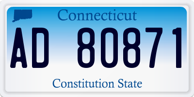 CT license plate AD80871