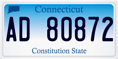 CT license plate AD80872