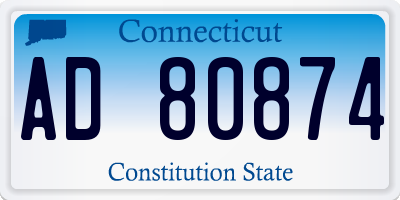 CT license plate AD80874