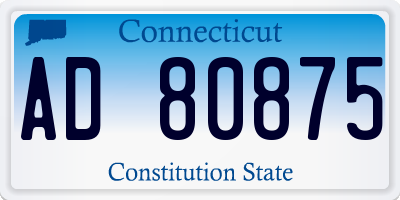 CT license plate AD80875