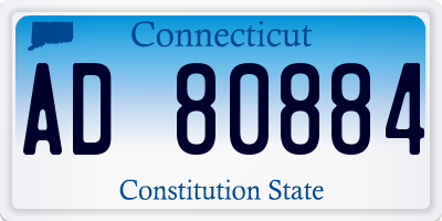 CT license plate AD80884