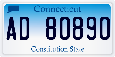 CT license plate AD80890