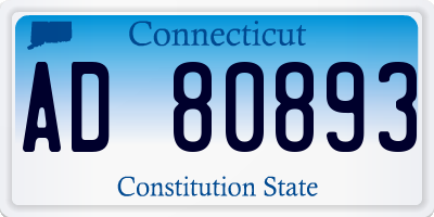 CT license plate AD80893