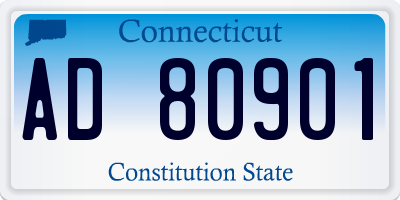 CT license plate AD80901