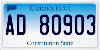 CT license plate AD80903