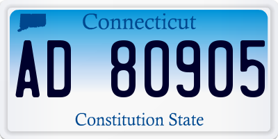 CT license plate AD80905