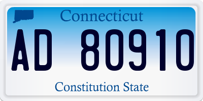 CT license plate AD80910