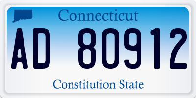 CT license plate AD80912