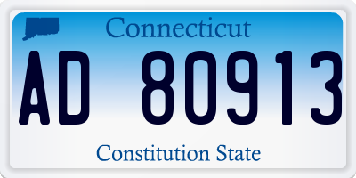 CT license plate AD80913