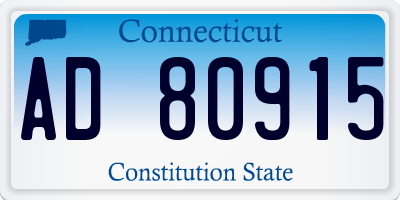 CT license plate AD80915