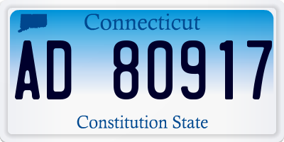 CT license plate AD80917