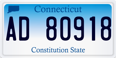 CT license plate AD80918