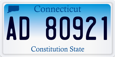 CT license plate AD80921