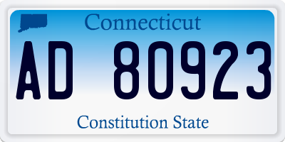 CT license plate AD80923