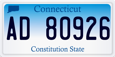 CT license plate AD80926
