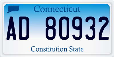 CT license plate AD80932