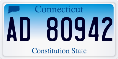 CT license plate AD80942