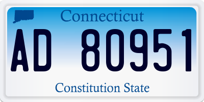 CT license plate AD80951