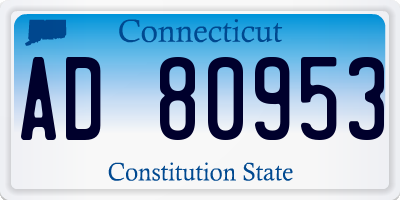 CT license plate AD80953