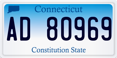 CT license plate AD80969