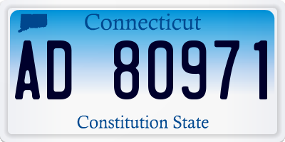 CT license plate AD80971