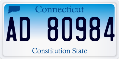CT license plate AD80984