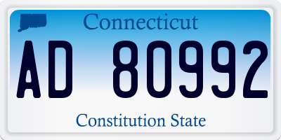 CT license plate AD80992