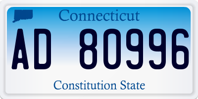 CT license plate AD80996