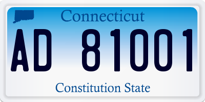 CT license plate AD81001
