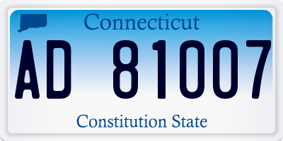 CT license plate AD81007